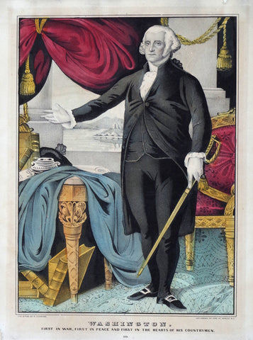 Nathaniel Currier (1813-1888) & James Ives (1824-1895), Washington: First in War, First in Peace and First in the Hearts of His Countrymen