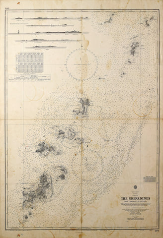 The British Admiralty/ United Kingdom Hydrographic Office  Part of the Grenadines from Carriacou I. to Battowia…[Grenadines and West Indies]