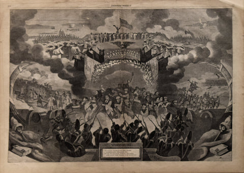M. Nevin, Illustrator, "Yankee Doodle" Depicting battle scenes of Stony Point, Bennington, Princeton, and Bunker Hill
