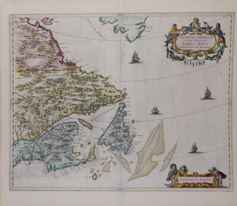 Johannes Blaeu (Dutch, 1596-1673) Extrema Americae Versus Boream, ubi Terra Nova Nova Francia