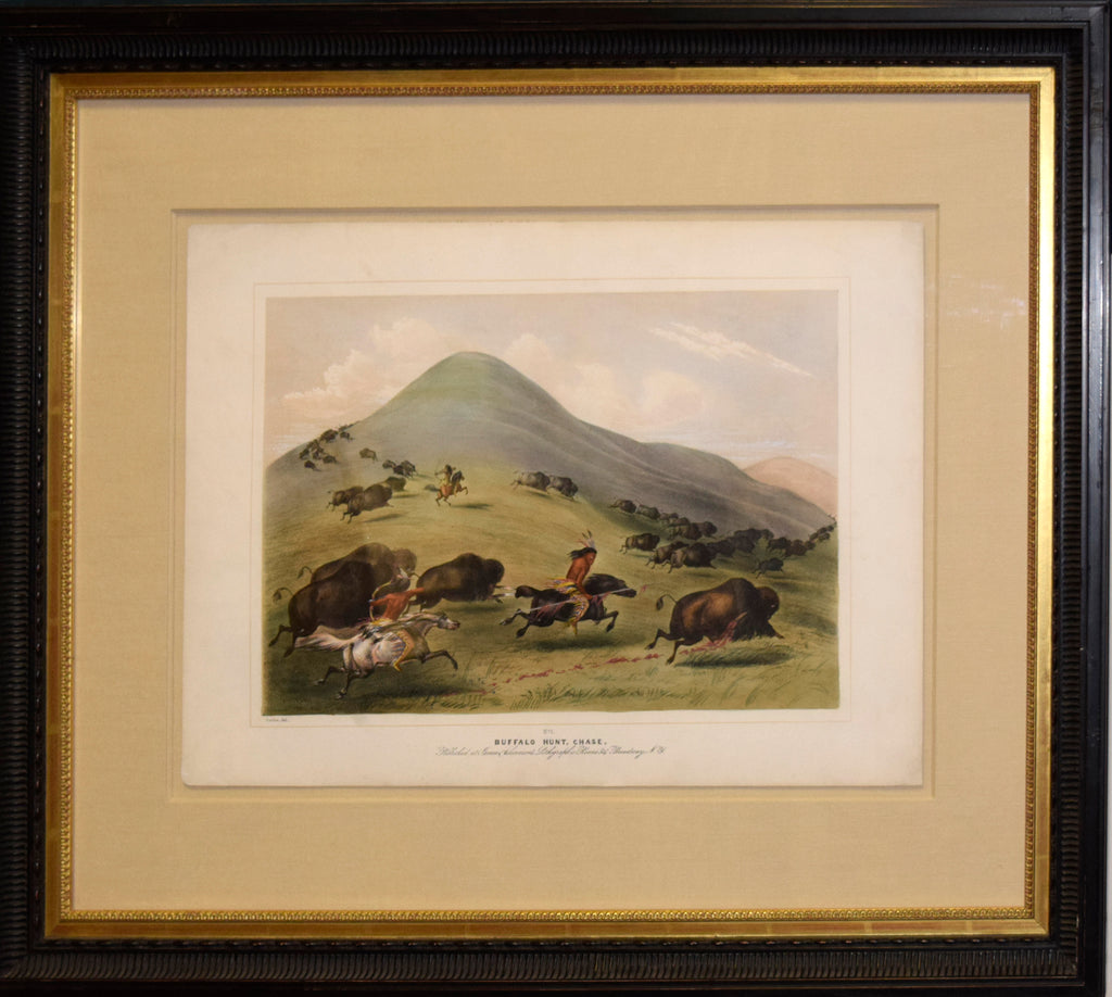 George Catlin (American, 1796-1872), No. 6 Buffalo Hunt, Chase