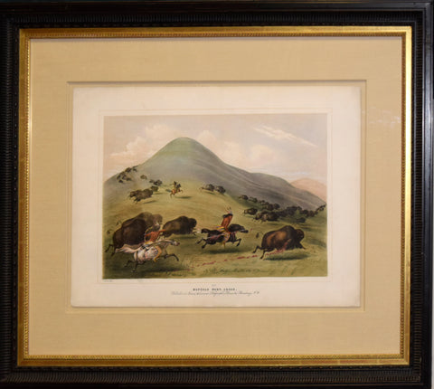 George Catlin (American, 1796-1872), No. 6 Buffalo Hunt, Chase