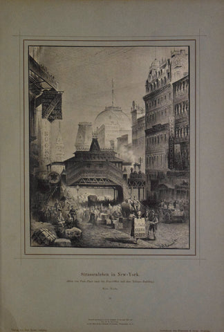 Rudolf Cronau (1855-1939) Strassenlenben in New York