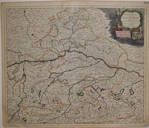 Justinus Danckerts (Dutch, 1635-1701), Circulus Bavaricus in quo sunt Ducatus Electoratus et Palatinatus Bavariae…