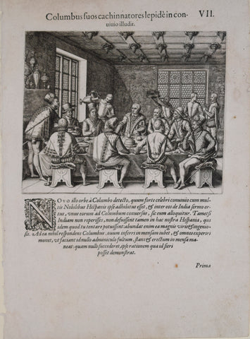 Theodore de Bry (1528-1598), after John White (c. 1540-1593), Columbus fuos cachinnatores..VII