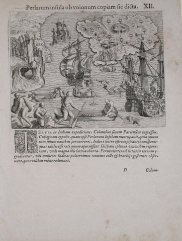 Theodore de Bry (1528-1598), after John White (c. 1540-1593), Perlarum infula ob vnionum..XII