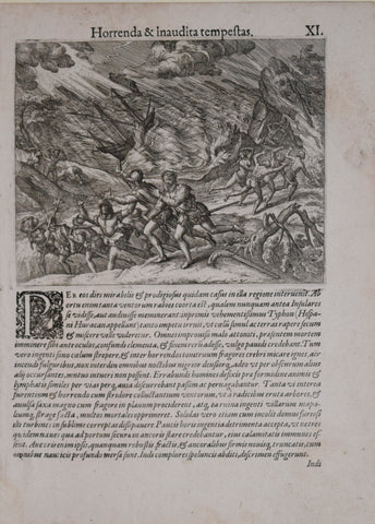 Theodore de Bry (1528-1598), after John White (c. 1540-1593), Horrenda & Inaudita tempeftas XI