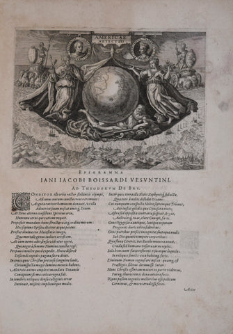 Theodore de Bry (1528-1598), after John White (c. 1540-1593), Epigramma Iani Iacobi Boissardi Vesuntini
