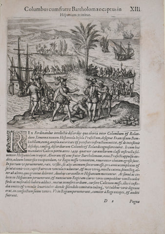 Theodore de Bry (1528-1598), after John White (c. 1540-1593), Columbuscumfratre Bartholom..