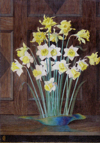 Camille DemarÇay (French, fl. 1869-1880), Narcissi in a vase