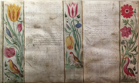 Flemish, 17th Century, [Three birds with Tulips, Roses and Peony]