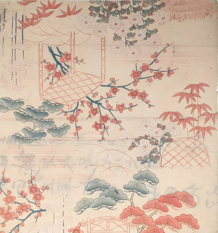 Japanese School, Botanical Design with Bridge