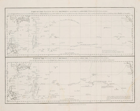 Jean François de Galaup, comte de Lapérouse (French, 1741-1788) 2 Charts, Part of the Pacific Ocean between California and Philippine Islands