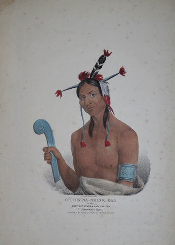 James Otto Lewis (1799-1858), O Che Na Shink Kaa or the Man That Stands and Strikes, A Winnebago Chief