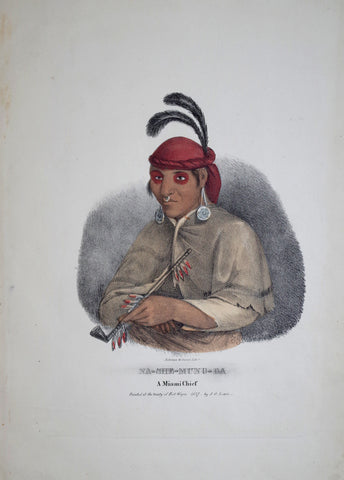 James Otto Lewis (1799-1858), Na She Mung Ga, A Miami Chief