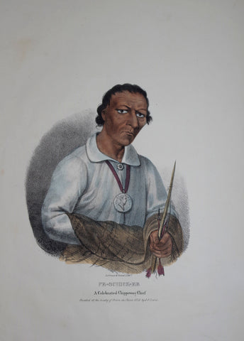 James Otto Lewis (1799-1858), Pe Schick Ee, A Celebrated Chippeway Chief