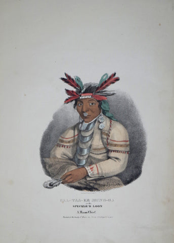 James Otto Lewis (1799-1858), Caa-Taa-Ke Mung-Ga or the Speckled Loon. A Miami Chief