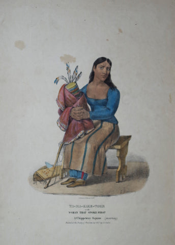 James Otto Lewis (1799-1858), Ta Ma Kake Toke or the Woman That Spoke First, A Chippeway Squaw