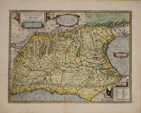 Abraham Ortelius (Flemish, 1527-1598)  Italia Gallica Sive Gallia Cisalpina…[Northern Italy]