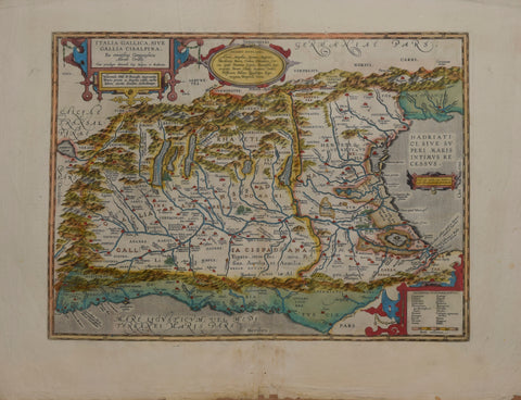 Abraham Ortelius (Flemish, 1527-1598) Italia Gallica, Sive Gallia Cisalpina...