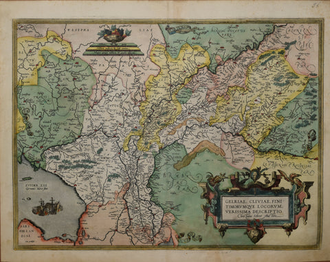 Abraham Ortelius (Flemish, 1527-1598) Gelriae Cliviae Finitimorumque Locorum Verissima Descriptio (Gelderland, Netherlands)