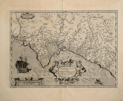 Abraham Ortelius (Flemish, 1527-1598)  Valentiae Regni olim Contestanorum…[Valencia, Spain}