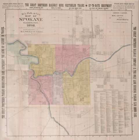 R.L. Polk, Publisher & E.P. Harrison, Surveyor R.L. Polk & Co.’s Map of Spokane, Washington, 1898