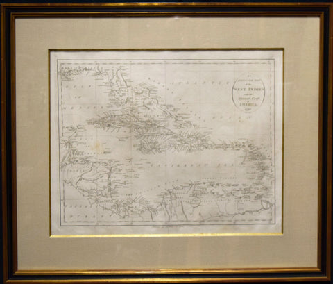 John Reid, An Accurate Map of the West Indies with the adjacent Coast of America. 1796