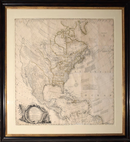 John Rocque (1704?-1762)  A General Map of North America: In which is Espress’d, The several New Roads, Forts, Engagements &c.. made in the Army employ’d there. From the Years 1754 to 1761.