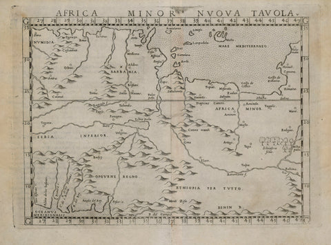 Girolamo Ruscelli (Italian, ca. 1504- 1566)  Africa Minor Nuova Tavola [North Africa]
