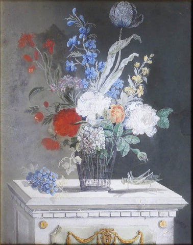 School of Barbara Regina Dietzsch (1706-1783), Flower Bouquet with Grasshopper