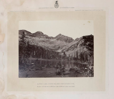 Timothy O’Sullivan (1840-1882), Alpine Lake Cerro Blanco Mountains, Col.