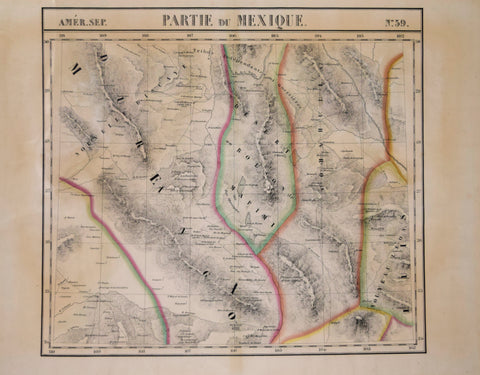 Philippe Vandermaelen (1795-1869), Partie du Mexique. Amer. Sep. 59