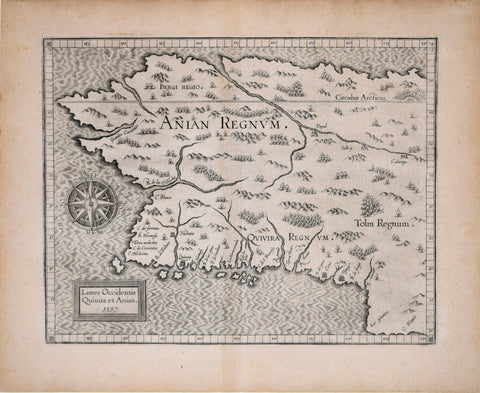 Cornelius van Wytfliet (Flemish, d. 1597), Limes Occidentis Quiuira et Anian - Anian Regnum