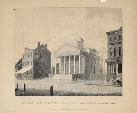 William Birch (1755-1834), Bank of Pennsylvania, South Second Street Philadelphia