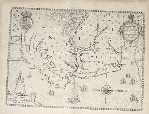 John White (English, c. 1540-1593) & Theodore De Bry (1528-1589), Americae pars Nunc Virginia...