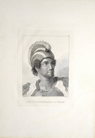 Captain James Cook (1728-1729) and John Webber (1751-1793),  A Man of the Sandwich Islands, with his Helmet