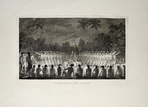 Captain James Cook (1728-1729) and John Webber (1751-1793), A Night Dance by Men, in Hapaee