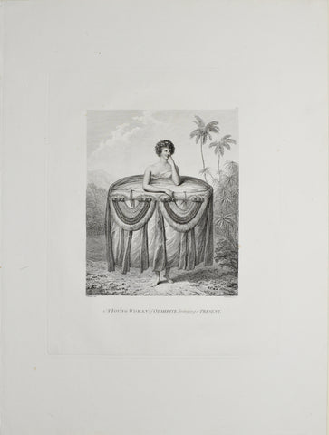 Captain James Cook (1728-1729) and John Webber (1751-1793), A Young Woman of Otaheite, bringing a Present