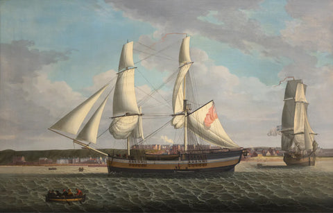 Robert Salmon (American/Scottish, 1775–1844), A Departing Brig Off Maryport Harbor