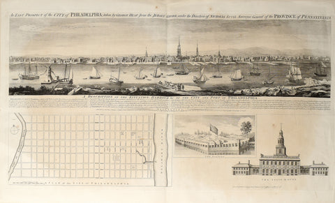 Thomas Jefferys (1695 - 1771) for George Heap (1714-1752) and Nicholas Scull (1687-1761), An East Prospect of the City of Philadelphia taken by George Heap from the Jersey shore