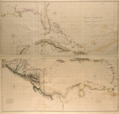 Aaron Arrowsmith (1750-1823). Chart of the West Indies and Spanish Dominions in North America