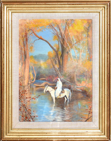 Bert Geer Phillips (American, 1868-1956), Evening Light on the Pueblo