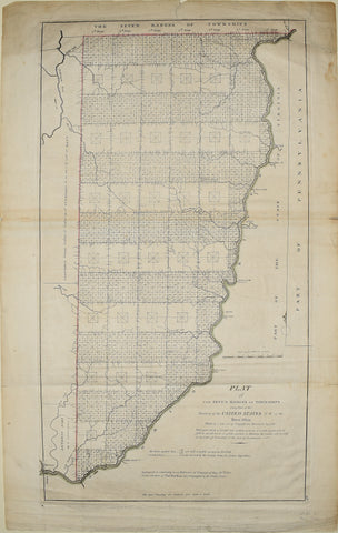 MATHEW CAREY (1760-1839), Plat of the Seven Ranges.. Part of the Territory of the United States N.W. of the River Ohio...