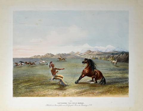 George Catlin (American, 1796-1872), Catching the Wild Horse