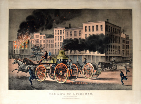 Nathaniel Currier (1813-1888) & James Ives (1824-1895), The Life of a Fireman: The Metropolitan System