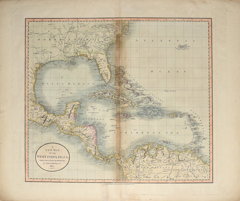 John Cary (English, c. 1754-1835), A New Map of the West India Isles