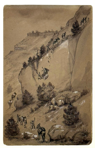 William Henry Jackson (1843-1942), Canyon Pack Mule Disaster