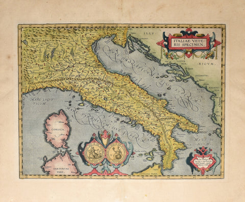 Abraham Ortelius (Flemish, 1527-1598), Italiae Veteris Specimen (Italy)