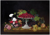 Severin Roesen (circa 1816-1872), Still Life with Strawberries and Flowers